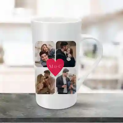 Personalizovaný hrnek na latté 470ml - Pár s fotografiemi