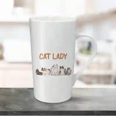Personalizovaný hrnek na latté 470ml - Cat lady