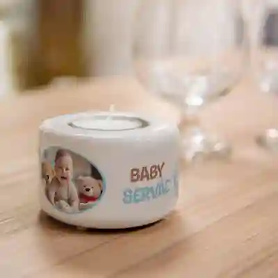 Personalizovaný keramický svícen - Baby boy