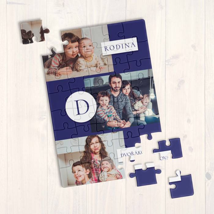 Personalizované puzzle s obrázky - iniciála a jméno